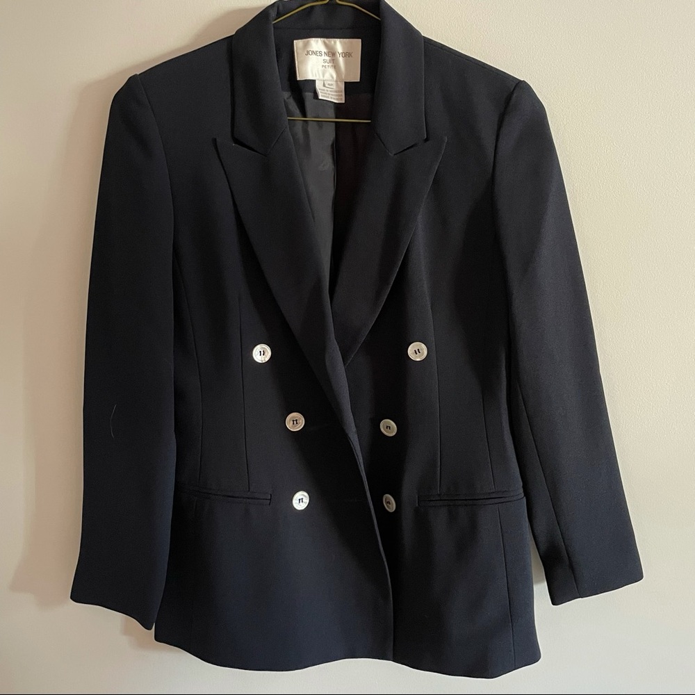 Petite jones New York navy suit blazer